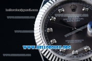 Rolex Datejust II Swiss ETA 2836 Automatic Steel Case with Black Dial Diamonds Markers and Stainless Steel Bracelet (BP)