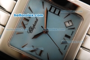 Chopard Happy Sport Japanese Quartz Movement Full Steel with Blue Dial and Small Calendar