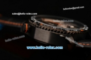 Tag Heuer Grand Carrera Calibre 36 RS Caliper Chrono Miyota OS20 Quartz PVD Case with Black Leather Strap Orange Second Hand and Black Dial - 7750 Coating