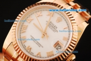 Rolex Datejust Automatic Movement Full Rose Gold with ETA Case and White Dial