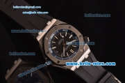 Audemars Piguet Royal Oak Offshore Diver Asia 2813 Automatic Stainless Steel Case with Black Rubber Strap and Black Dial Stick Markers - ETA Coating