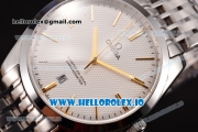 Omega De Ville Tresor Master Co-Axial Swiss ETA 2824 Automatic Steel Case with White Dial and Stick Markers