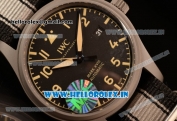IWC Pilot's Watch Mark XVIII Miyota 9015 Automatic Steel Case Black Dial With Arabic Numeral Markers Brown Nylon Strap