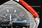 Tag Heuer Monza Calibre 36 Chrono Swiss Valjoux 7750 Automatic Steel Case with Brown Leather Strap and Black Dial