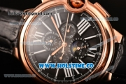 Cartier Ballon Bleu De 44MM Asia Automatic Rose Gold Case with Black Dial and White Roman Numeral Markers