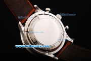 IWC Portuguese Chronograph Quartz Movement White Dial with Steel Arabic Numerals and Brown Leather Strap