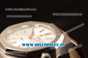 Audemars Piguet Royal Oak 41mm White Dial Automatic Clone Ap 3120 Movement Brown Leather Strap 15400ST.OO.1220ST.02 JH