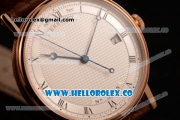 Breguet Classique Miyota 9015 Automatic Rose Gold Case with White Dial and Brown Leather Strap Arabic Numeral Markers - (AAAF)