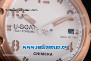 U-Boat Chimera Automatic Asia ST25 Automatic Rose Gold Case White Dial Brown Leather Strap and Arabic Number Markers