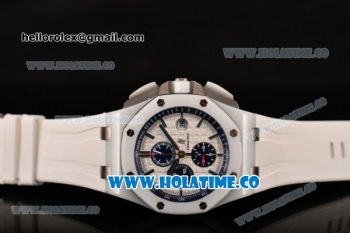 Audemars Piguet Royal Oak Offshore Chrono Swiss Valjoux 7750 Automatic Ceramic Case with Blue Stick Markers and White Dial (JF)