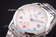 Omega De Ville Automatic Full Steel with White Dial and Blue Roman Markers