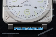 Bell&Ross BR03-92 Swiss ETA 2824 Automatic Steel Case with White Dial and Black Leather Strap (AAAF)