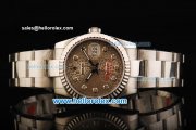 Rolex Datejust Automatic Movement Steel Case with Diamond Markers and Steel Strap