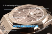 Audemars Piguet Royal Oak 41mm Grey Dial Automatic Clone Ap 3120 Movement Black Leather 15500ST.OO.1220ST.02 JH