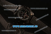 Breitling Chronomat B01 44 Blacksteel Chronograph Swiss Valjoux 7750 Automatic PVD Case with Black Dial Rubber Strap and Stick Markers