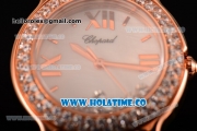 Chopard Happy Sport Swiss ETA Quartz Movement Full Rose Gold with Diamond Bezel and White MOP Dial