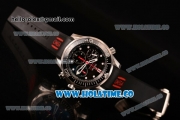 Omega Seamaster Diver 300M Co-Axial Chronogrpah Swiss Valjoux 7750 Automatic Steel Case with Black Dial White Dot Markers and Black Rubber Strap (BP)