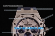 Audemars Piguet Royal Oak QE II CUP 2015 Limited Edition Chrono Swiss Valjoux 7750 Automatic Steel Case with White Dial Stick Markers and Blue Rubber Strap (EF)