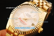 Rolex Datejust Oyster Perpetual Automatic Movement Full Gold with White Dial and Arabic Numeral Markers-Lady Model