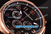 Ulysse Nardin Maxi Marine Chrono Swiss Valjoux 7750-SHG Automatic Rose Gold Case with Black Dial and Arabic Numeral Markers (EF)