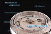 Rolex Masterpiece Swiss ETA 2836 Automatic Steel Case with Diamond/White Dial and Diamond Bezel