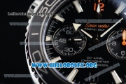 Omega Seamaster Planet Ocean Chrono Clone Omega 9300 Automatic Steel Case with Black Dial and Rubber Strap (EF)