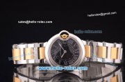 Cartier Ballon bleu de Swiss ETA Quartz Steel Case with Black Dial and Two Tone Strap