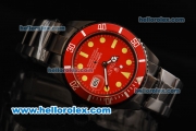 Rolex Submariner Automatic Movement Full PVD with Red Dial - Red Bezel and Yellow Markers
