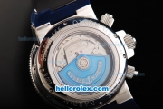 Ulysse Nardin Maxi Marine Swiss Valjoux 7750 Automatic Movement Steel Case with White Markers and Blue Dial-Blue Rubber Strap