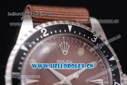 Rolex Milgauss Vintage Asia 2813 Automatic Steel Case with Brown Dial Dot Markers and Brown Nylon Strap