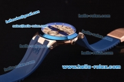 Ulysse Nardin Executive Dual Time Asia ST18 Automatic Rose Gold Case with Blue Bezel and White Dial - ETA Coating