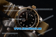 Rolex GMT-Master II Asia 2813 Automatic Steel Case with Black Dial and Army Green Nylon Strap Dot Markers