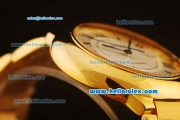 Cartier Ballon bleu de Automatic Full Gold Case with White Dial and SS Strap