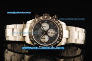 Rolex Daytona Chronograph Swiss Valjoux 7750 Automatic Movement Steel Case with Roman Numerals and Black Bezel