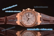 Audemars Piguet City of Sails Chronograph Swiss Valjoux 7750 Movement Rose Gold Case with White Dial