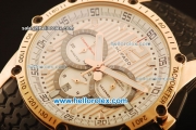 Chopard Racing Superfast Chronograph Swiss Valjoux 7750 Automatic Rose Gold Case with White Dial and Black Rubber Strap