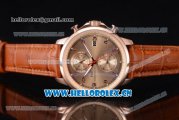 IWC Portugieser Yacht Club Asia ST25 Automatic Rose Gold Case with Rose Gold Dial Arabic Numeral Markers and Brown Leather Strap