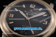 BlancPain Aqua Lung Japanese Miyota 9015 Automatic Steel Case with Black Dial and Black Rubber Strap - (AAAF)