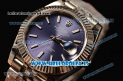 Rolex Datejust Steel Rolex 3235 Auto With Steel Bracelet Blue Dial Stick