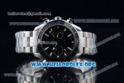 Omega Seamaster Planet Ocean Chrono Clone Omega 9300 Automatic Steel Case with Black Dial and Stainless Steel Bracelet (EF)