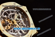 Audemars Piguet Royal Oak Skeleton Tourbillon Swiss Tourbillon Manual Winding Yellow Gold Case Skeleton Dial With Dots Markers Yellow Gold Bracelet