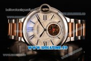 Cartier Ballon Bleu De Tourbillon Asia Automatic Steel Case with White Dial Roman Numeral Markers and Two Tone Bracelet