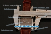 Vacheron Constantin Historiques Toledo Miyota Quartz Steel Case with Stick Markers and Brown Dial