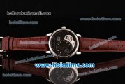 A.Lange&Sohne Lange 1 Tourbillon Asia Automatic Stainless Steel Case with Brown Leather Bracelet and Black Dial