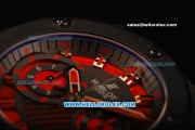 Hublot Big Bang Swiss Valjoux 7750 Automatic Movement PVD Case with Red Dial and Black Rubber Strap