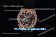 Hublot Classic Fusion Skeleton Asia Automatic Rose Gold Case with Skeleton Dial and Black Rubber Strap