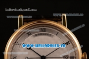 Breguet Classique Miyota 9015 Automatic Yellow Gold Case with White Dial and Black Leather Strap - (AAAF)