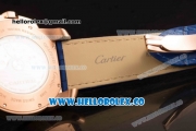 Cartier Calibre De Cartier Miyota 9015 Automatic Rose Gold Case with White Dial and Blue Leather Strap