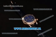 Patek Philippe Grand Complication Sky Moon Celestial Compass Miyota 9015 Automatic Rose Gold Case with Blue Dial and Blue Genuine Leather Strap (GF)
