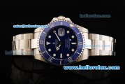 Rolex Submariner Oyster Perpetual Swiss ETA 2836 Automatic Movement Blue Dial with White Markers and Blue Ceramic Bezel